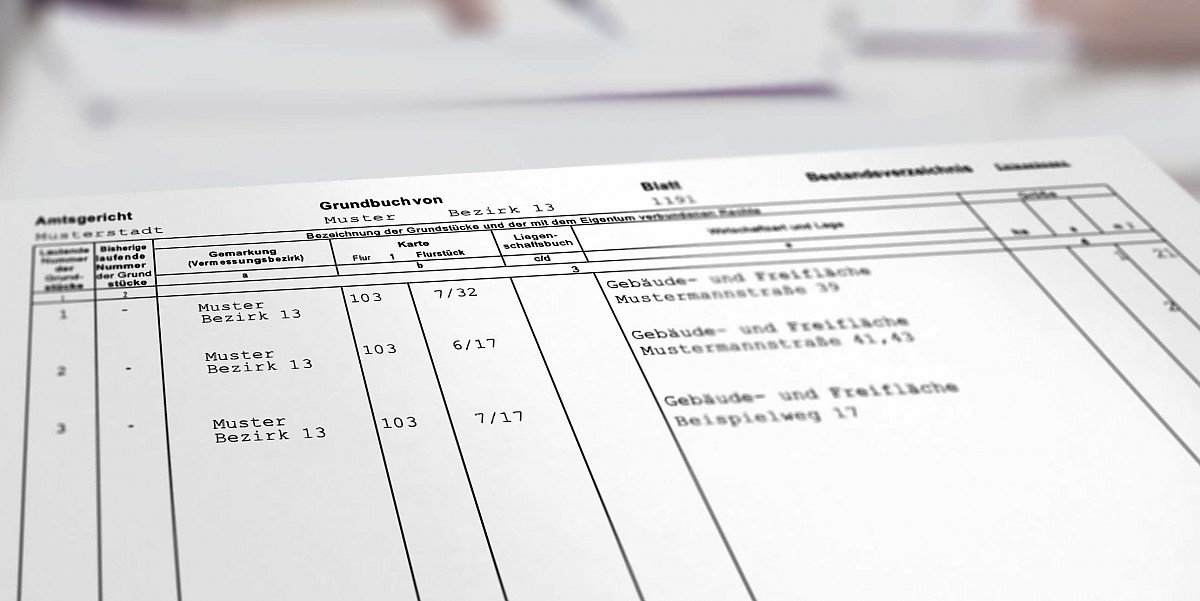 Haus verkaufen in Fr�ndenberg - Eintrag im Grundbuch