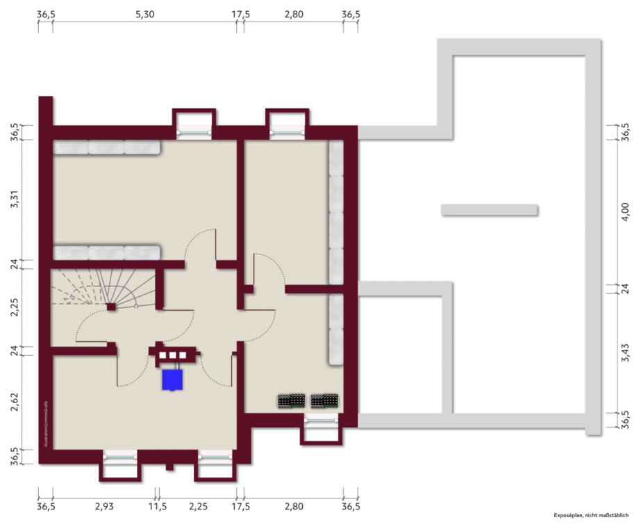 Grundriss Teilkeller Einfamilienhaus Fr�ndenberg/Ruhr - Zentrum