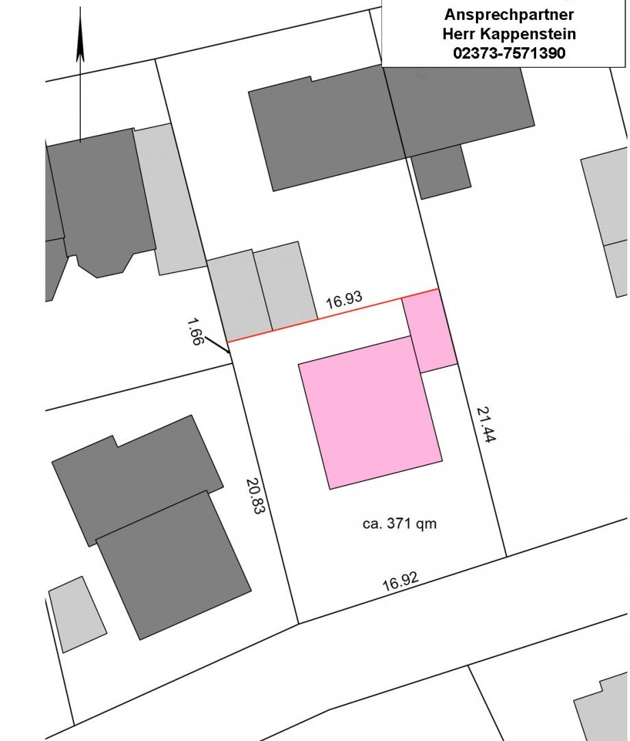 Lageplan - ohne Massstab Wohngrundst�ck Menden
