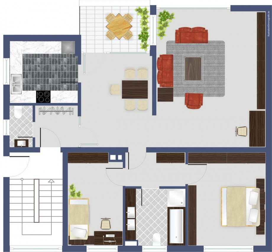 Grundriss ohne Massstab Dachgeschosswohnung Fr�ndenberg Hohenheide