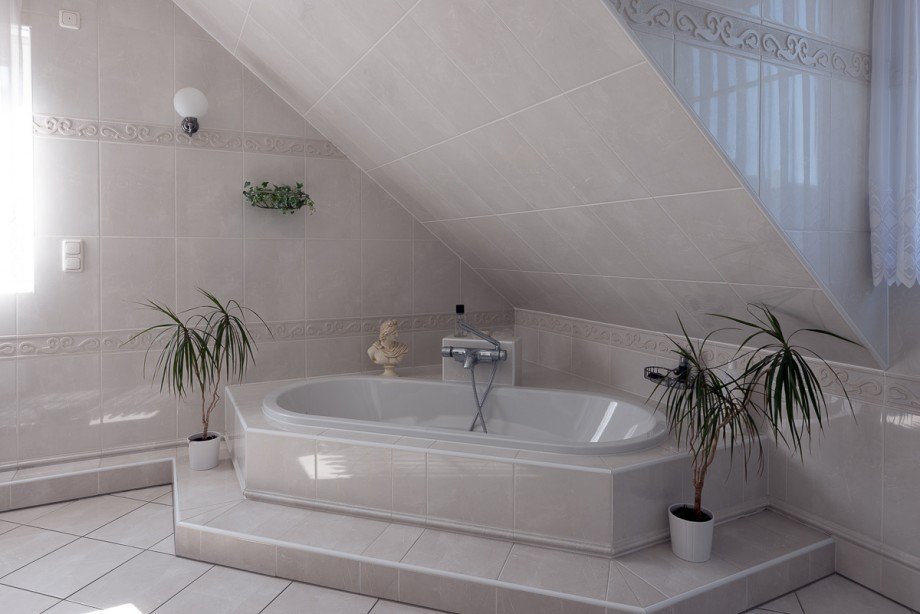 Tageslichtbad mit Wanne und Dusche Einfamilienhaus Fr�ndenberg