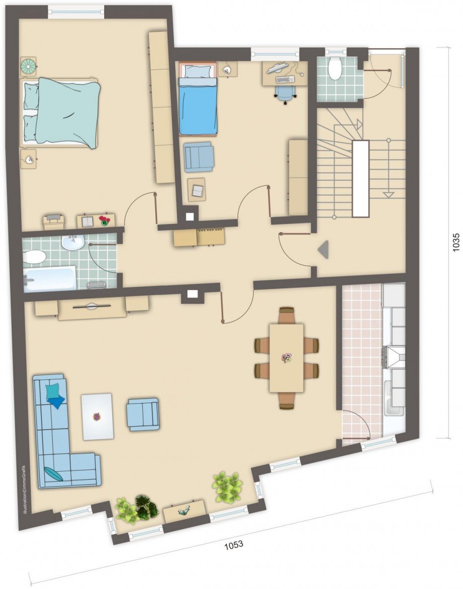 Wohnung im 1. Obergeschoss Mehrfamilienhaus Fr�ndenberg Innenstadt