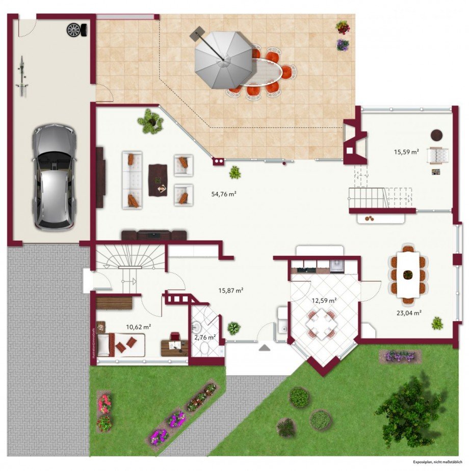 Grundriss Erdgeschoss Einfamilienhaus Fr�ndenberg/Ruhr - Zentrum