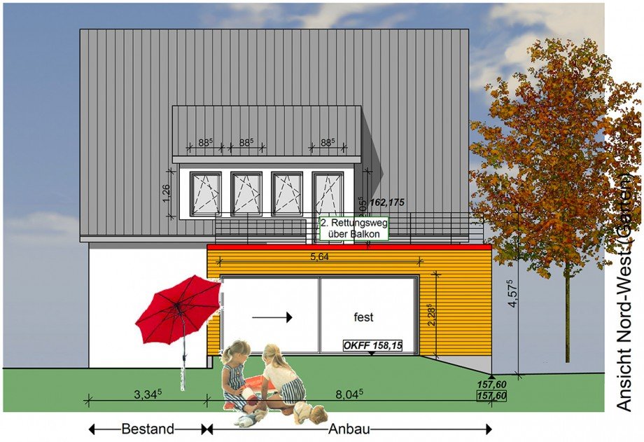 Ansicht links Etagenwohnung Menden